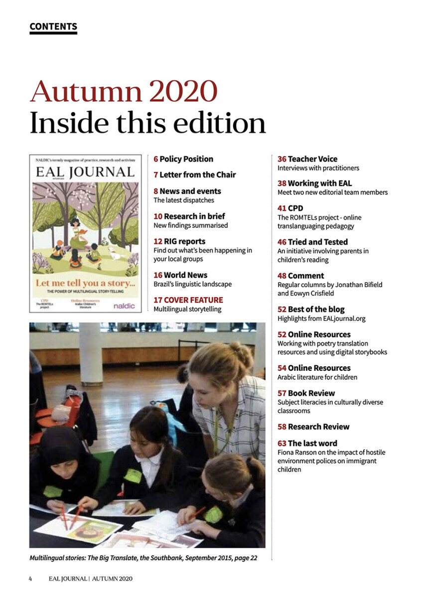 EAL Journal Issue 13 - Contents