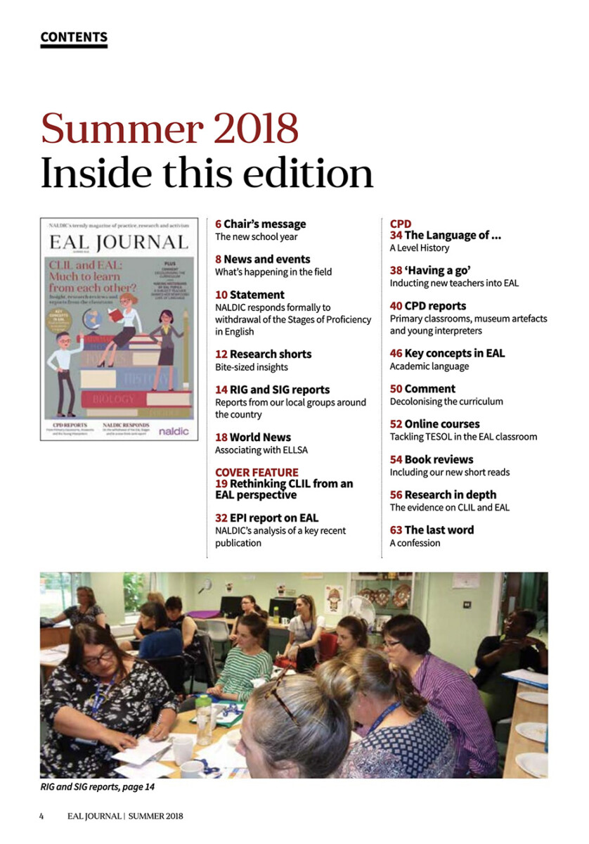 EAL Journal Issue 6 - Contents
