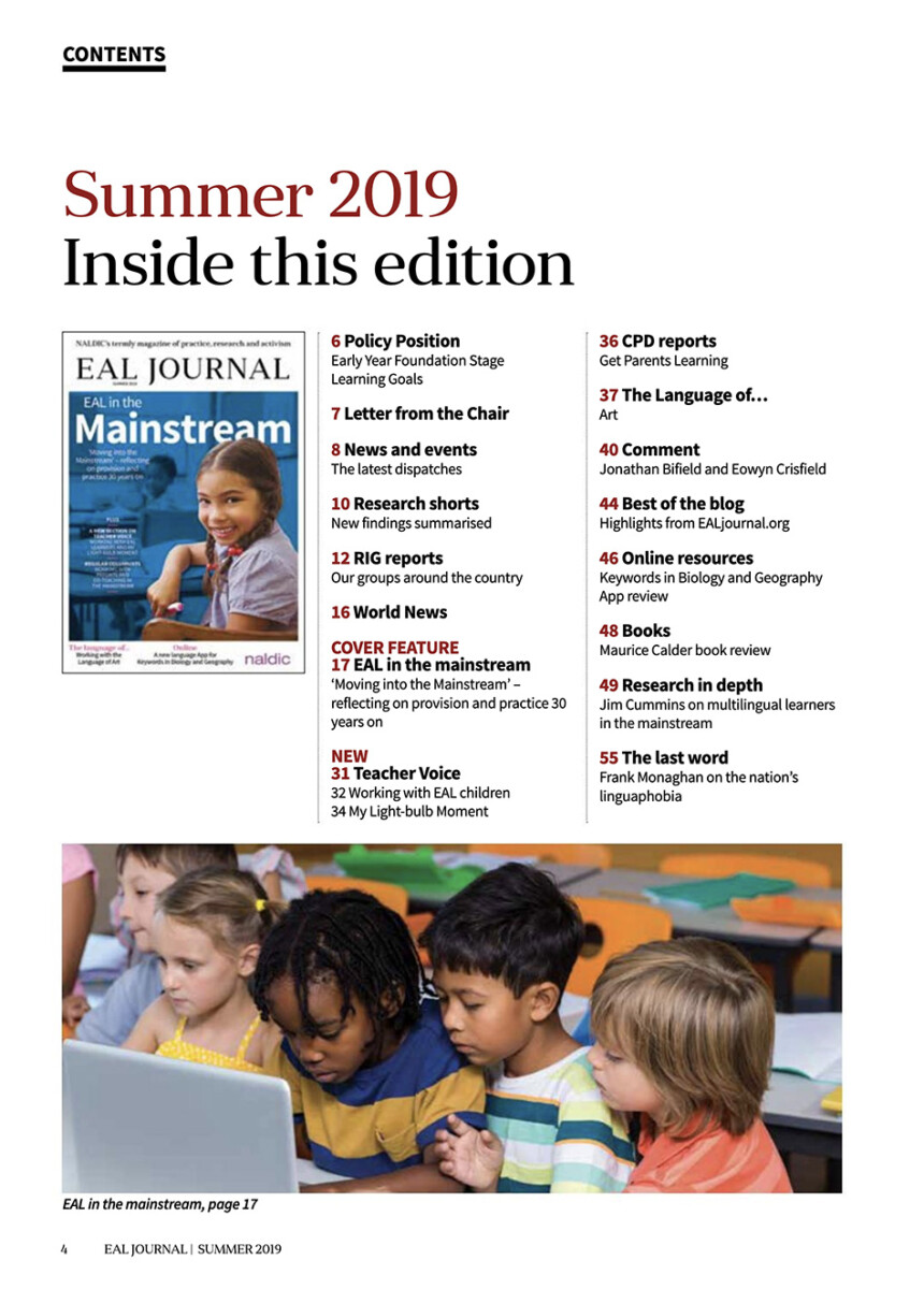 EAL Journal Issue 9 - Contents