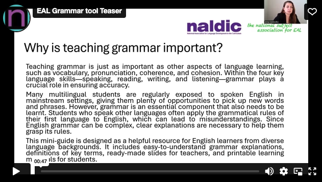 EAL Grammar Tool EAL Grammar Tool